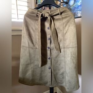 Faux suede midi skirt